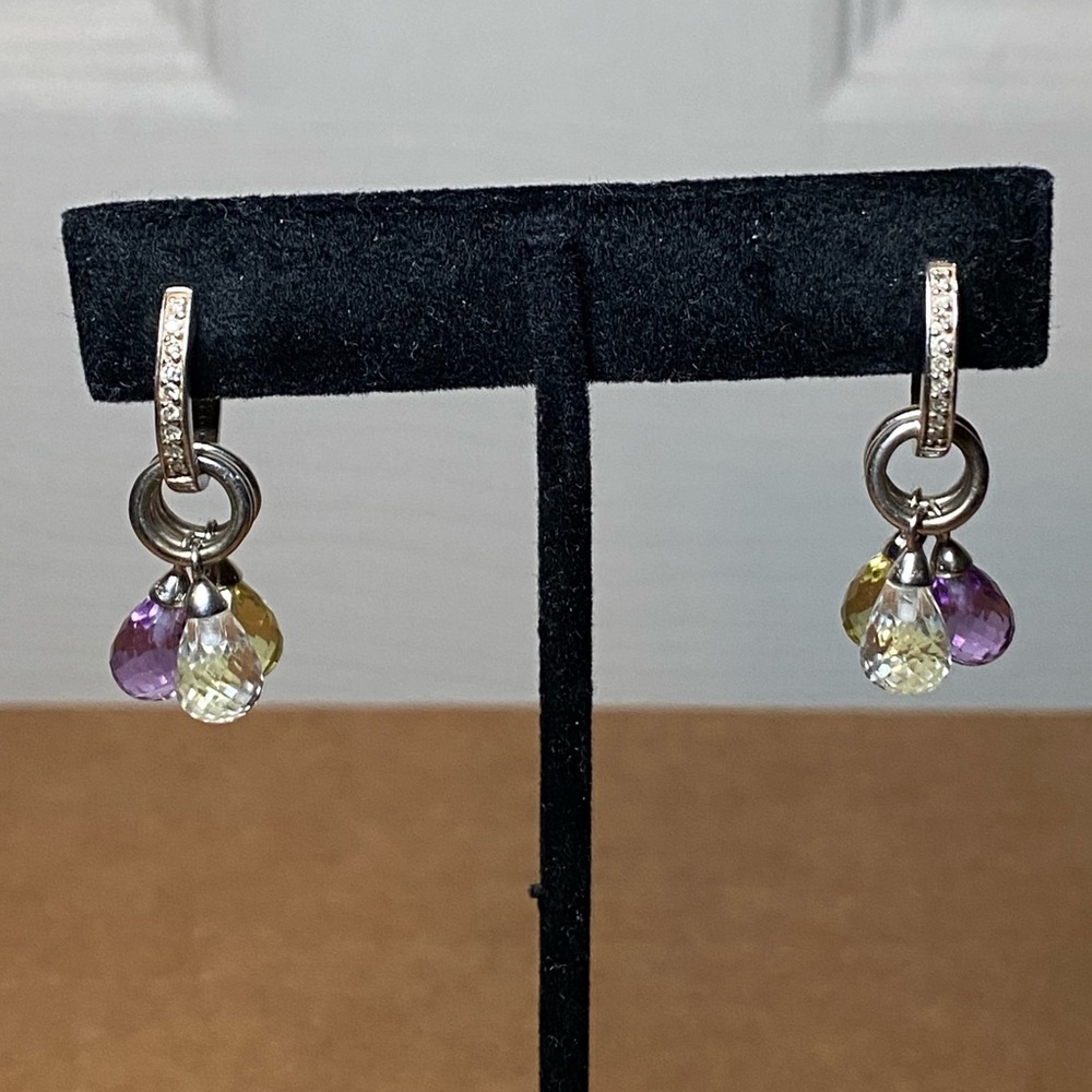 Silver Diamond Earrings